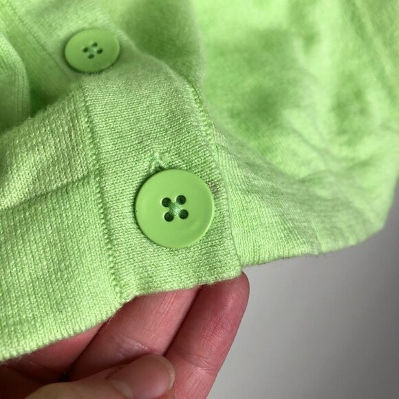 Old Navy Bright Lime Green Long Pocket Button Down Cardigan Cozy Sweater SIZE M - Picture 7 of 13